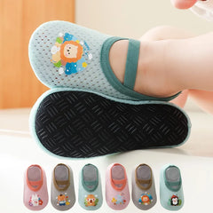 Baby Floor Shoes Casual Toddler Soft Sole Sock First Walker Anti-slip Cartoon Home Floor Indoor Shoes For Girls Boys Summer Mesh