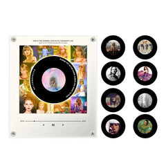Transparent Acrylic NFC Music Rotating Disc Magnetic Refrigerator Sticker Luminous Night Light Sensor Automatic Player Gifts
