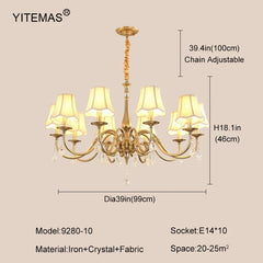 Crystal Chandelier With Lamp Shade For Living Room Gold Chandeliers Bedroom Farmhouse Church Pendant Lights Dining Room Light