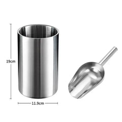 Stainless Steel Double Wall Wine Cooler Insulated Tabletop Wine Chiller for White Wine Champagne Fits Most Standard Sized Bottle