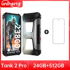 Unihertz tank 2 Pro 8849 rugged phone with projector, 100MP camera, 24GB 512GB, Android 14, 100MP, NFC, Helio G99, 23800mAh , 4G