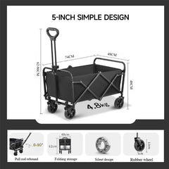 Camping Cart Foldable Trolley Outdoor Picnic Portable Hand-Pull Cart