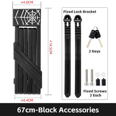 WEST BIKING Bike Foldable Lock Anti-theft Electric E-Bike Chain Padlock Motorcycle Safety Portable Locks Bicycle Accessories