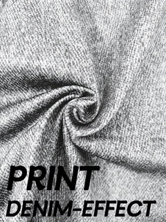 Plus Size Women's Imitation Denim Printed Tight Capri High Elasticity Knitted Fashion Casual Leggings