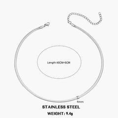 Hot Classic Unisex Flat Snake Chain Choker Necklace For Women Stainless Steel Herringbone Gold Silver Color Fashion Jewelry Gift