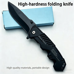 This multi-functional all-in-one folding knife is a portable tool for outdoor camping, hiking, survival, and household peeling