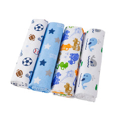 4Pcs/Lot 100% Cotton Muslin Flannel Baby Swaddles Soft Newborns Blankets Baby Blankets Newborn Muslin Diapers Baby Swaddle Wrap