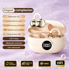 Open Wireless Earphone Fashion Plated Ear Clip Bluetooth Headset 9D Surround Stereo 0 Delay Long Battery Life Game Condenser Mic