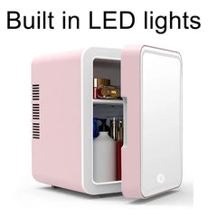 Dual-Use Mini Fridge Makeup Mirror for Car And Home Beauty Skincare Products Portable Small Freezer Refrigerator Car Supplies