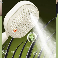 【SA】Electric Spray Hair Brush 2-In-1 Misting Hair Brush With Water Spray Reduce Frizz Anti-Static Retractable Steam Massage Comb