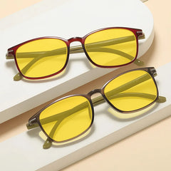 Fashionable Color Blocking Night Vision Blue Light Blocking Glasses Orange or Red Lenses for Computer Gaming Protective Eyewear