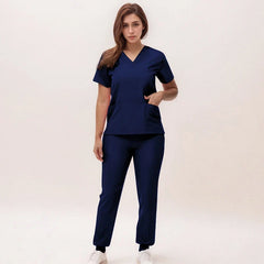Stretchy Nurse Uniforms V-neck Top Jogger Pants Scrub Sets Surgical Workwear Dentist Nursing Suit Hospital Doctor Outfit S21