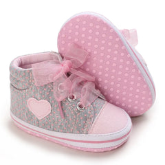 0-18m Baby Shoes Infant Pre-Walker Shoes, Cute Pink Theme Casual Flat