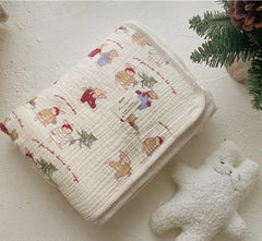 Muslin Baby Blanket Newborn Infant Swaddles Wrap Blankets Winter Fleece Thermal Crib Stroller Sleep Cover Soft Throw Blankets