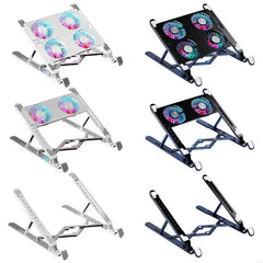 LED Laptop Cooling Pad Gaming Laptop Coolers Laptop Fan Cooling Stand with Quiet Cooling Fan Folding Bracket for Laptop