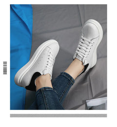 Invisible height-increasing men's shoes, 10 cm, white sneakers, Korean style, sports shoes