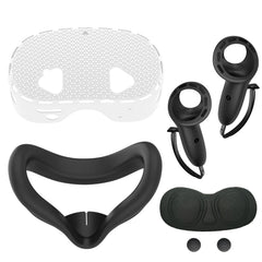 5 IN 1 Silicone Case For Meta Quest 3S VR Protector Lens Cap Soft Grip Cover Shockproof Durable Anti-scratch Accessories
