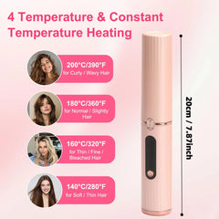 Cordless Hair Straightener Brush Portable Hot Brush with Ionic Technology Auto Shut-Off for Travel & Touch-Ups Ideal for Women