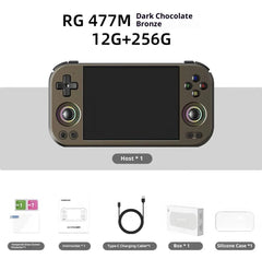 Rg 477m Game Console 3d Hall Joystick 4.7"120hz CNC Aluminum Android Handheld Active Heat Dissipation 12+256gb For Steam Switch