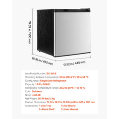 SucceBuy Mini Fridge Single Door Compact Refrigerator Adjustable Temperature Energy Efficient Small Refrigerator for BedroomDorm