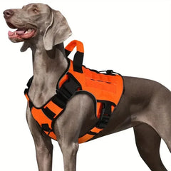 Adjustable No-Pull Tactical Dog Harness with Handle for Large Dogs - Reflective Military Vest for Labrador Retriever, Siberian H