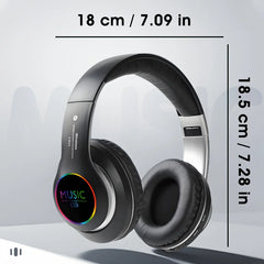 Wireless Bluetooth 5.0 HiFi Over-Ear Headphones | Foldable | Low Latency | Sports Office Gaming | White Black Gray Red