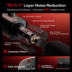 MAONO PD100W Wireless USB Dynamic Microphone Cardioid Microphone One-Touch Mute Noise Reduction RGB for PC Gaming Live Streaming