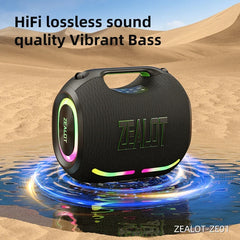 Zealot-ZE01 120W Big Power Portable Bluetooth Speaker Wireless TWS Subwoofer Bluetooth Speaker Waterproof Mobile HIFI Quality