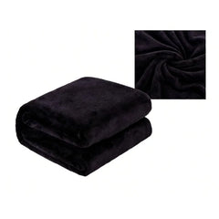 250GSM Black Flannel Blanket Soft Plush Fleece Throw Warm Cozy Bed Cover for Sofa Bedroom All Season Blanket Queen King Size