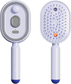 Electric Spray Hair Brush 2-In-1 Misting Hair Brush with Water Spray Reduce Frizz Anti-Static Retractable Steam Massage Comb