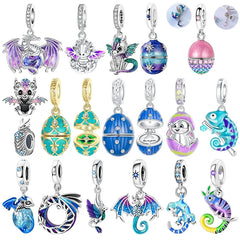925 Sterling Silver Can Be Opened Pandant Easter Egg Charms Beads Fit