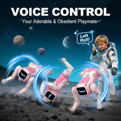 2.4Ghz Remote Control Stunt Robot Dog, Singing & Dancing Smart RC Robot Pet Toy, Fun Electronic Gift for Kids Age 8+