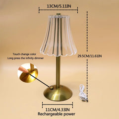 Vintage Crystal LED Desk Lamp, USB Charging, Suitable for Bedrooms and Living Rooms, Easily Creating a Warm Atmosphere