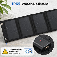 Portable 20W Foldable Solar Panel USB Charger Lightweight Solar Power Bank Charger for Backpacking Camping Outdoor Activities