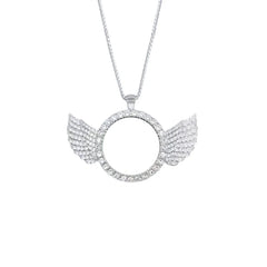 Personalised Heart-Shaped Wings Necklace, Custom Photo Necklace, DIY Gift, Commemorative Present