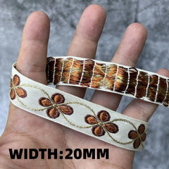 5 Yards 1~3CM Geometric Flower Designs Are Selling Well Embroidered Jacquard Ribbon Decorative Clothing Dog Chain Curtains