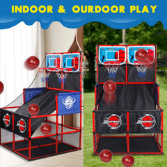 Arcade Basketball Game Set with Balls and Hoop,For Boys&Girls,Indoor Outdoor Toy,Ideal for Competition,Halloween/Christmas gifts