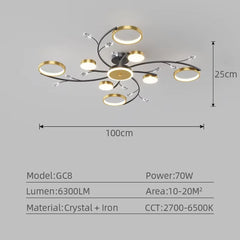 IRALAN Modern LED Chandeliert round chandelier Living room  lights smart remote control chandelier  room Interior Kitchen light