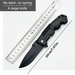 This multi-functional all-in-one folding knife is a portable tool for outdoor camping, hiking, survival, and household peeling