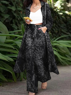 ZANZEA Fashion Autumn Long Sleeve Shirt 2PCS Women Suits Matching Sets Solid Loose Pant Sets Casual Wide Leg Trousers Oversized
