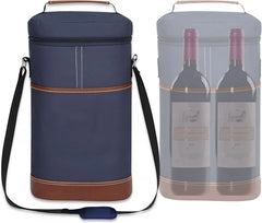 Soft Cooler Wine Bottle Insulated Bag for Wine Thermal 2 Drink Bottle 750ml Beer Outdoor Bag for Travel Carrier Tote Wine Glass