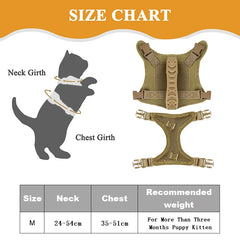 Tactical Harness Vest Dog Harness Leash Set for Small Dogs Training Easy Control Vest Pet Chest Strap Accessories for Puppy Cat