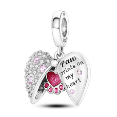 Charms Bead 925 Sterling Silver Pink Butterfly Luminous Firefly Dangle