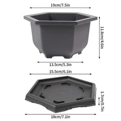 Rectangular Bonsai Training Pots Plastic Flowerpot with Drainage Tray Succulent Plants Pot Bonsai Plants Growing Pots Home Decor