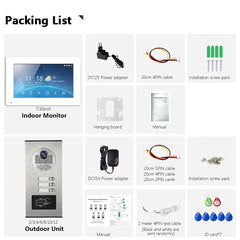 ANJIELO 2-12 Units Apartment Doorbell Video Intercom System Digital Frame Background Music Detection Preview NEW 2026