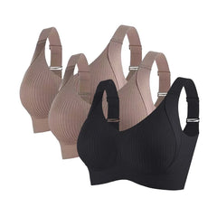 3pcs/set Women's Push-Up Bra Non-Wire Lift Bra Seamless Underwear