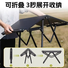 Portable Folding Camping Table,Stainless Steel Outdoor Dining Table,Compact Design for Camping,Beach, BBQ,and Hiking