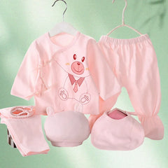 5 Pcs/set Newborn Baby 0-3 Month Clothing Set Babies T-Shirt Pants Hat Boy Girl Clothes Cotton Set