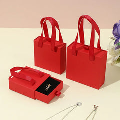 Handheld Drawer Jewelry Box Portable Ring Earrings Necklace Gifts Packageing Box Wedding Valentine's Day Jewelry Case for Women