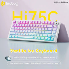 Leobog Hi75C Pro Aluminum Wireless Mechanical Keyboard | Tri-Mode 2.4G Bluetooth Wired | 81-Key Hot-Swap RGB Gaming Keyboard